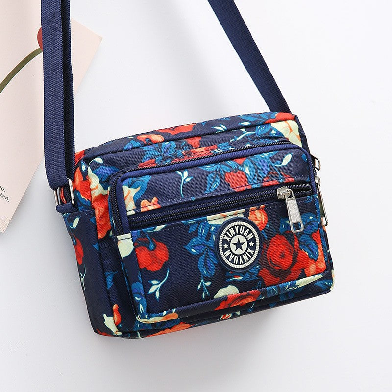 Women's Mother Oxford Cloth Flower Versatile Canvas Crossbody Bags