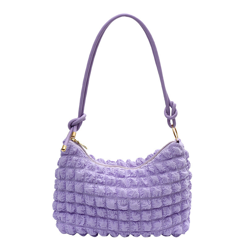 Women's Bubble Soft Pleated Underarm Girly Fashion Crossbody Bags