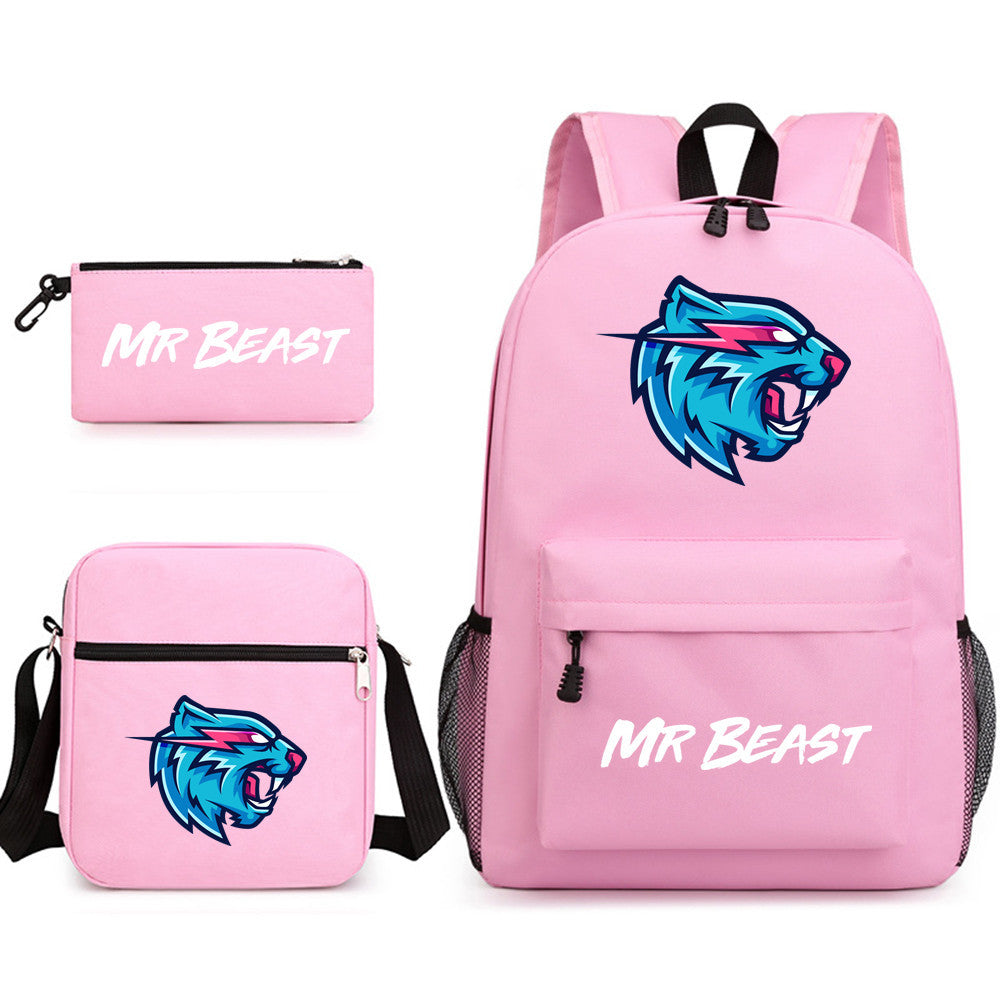 Pretty Durable Three-piece Printed Computer Canvas Backpacks