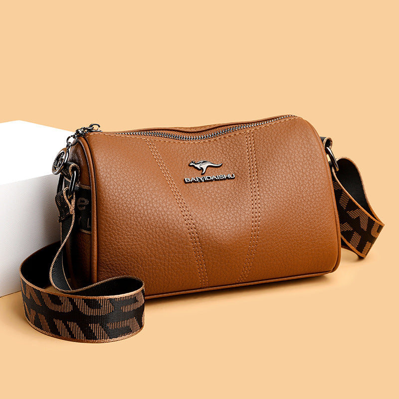 Female Leather Pillow Fashion Simple Wide Crossbody Bags