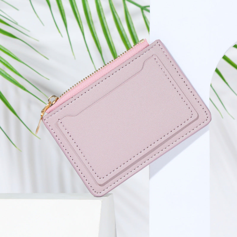 Korean Zip Candy Color Bus Bank Card Holder