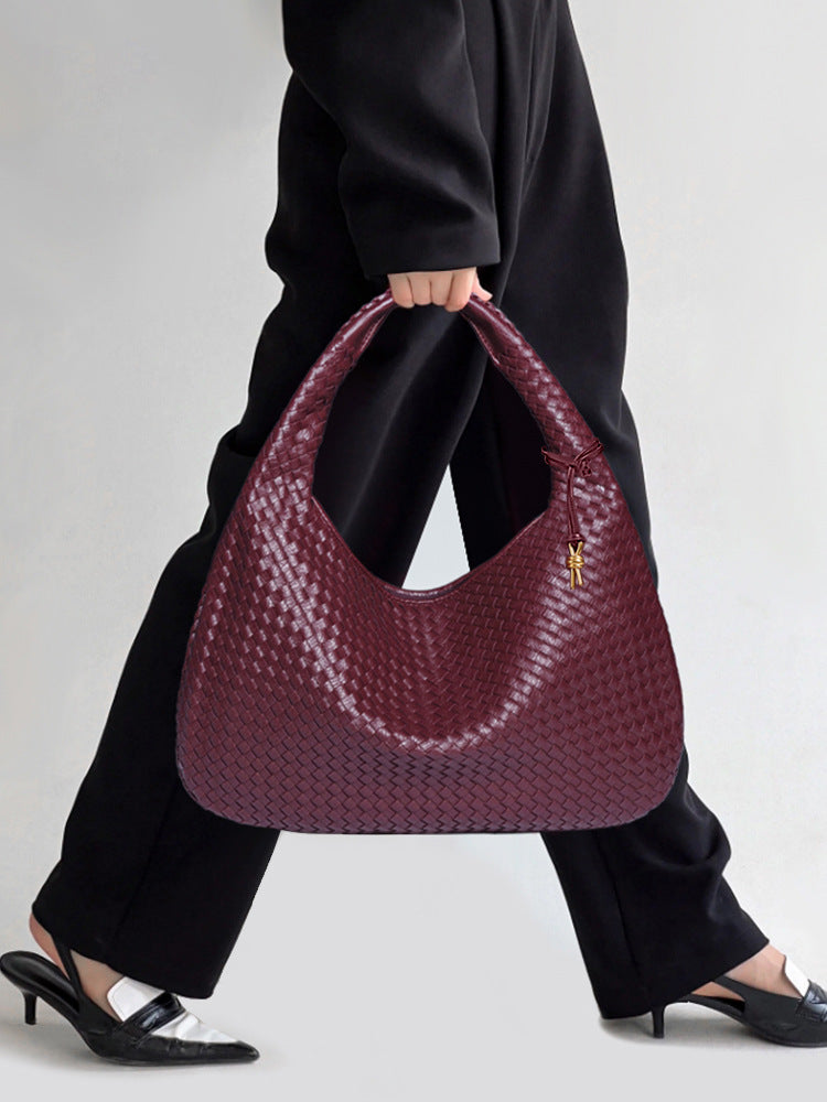 Women's Woven Trendy Large Capacity Korean Style Handbags