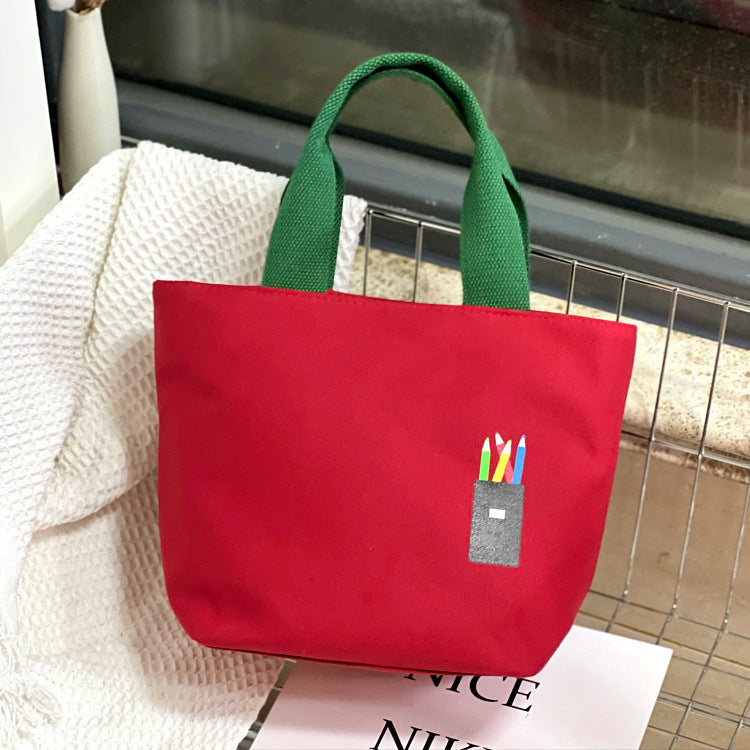 Volume Simple Canvas Lunch Box Hand Handbags
