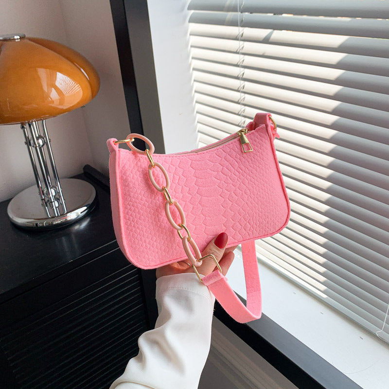 Women's Style Design Underarm Contrast Color Fashion Large Capacity Trendy Shoulder Bags