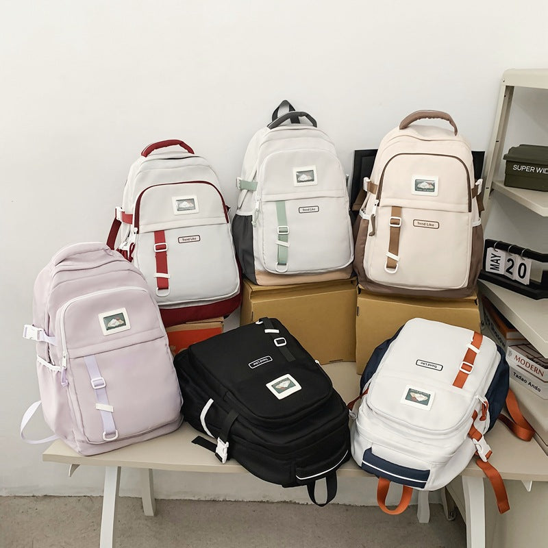 Style Fashion Junior Campus Computer Contrast Color Backpacks