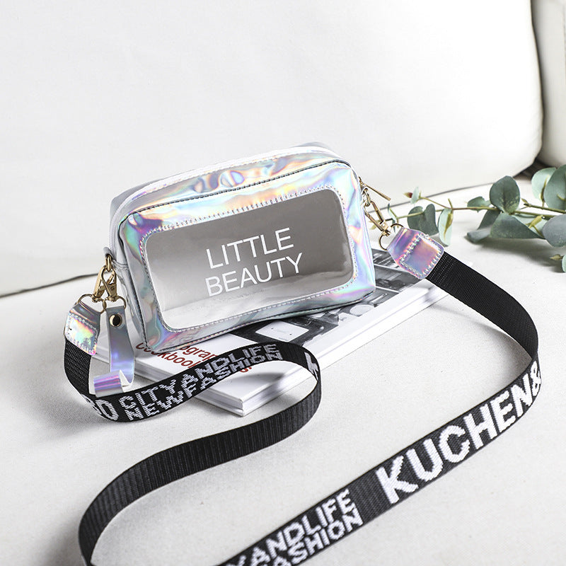 Women's Colorful Transparent Silk Screen Ribbon Cell Crossbody Bags