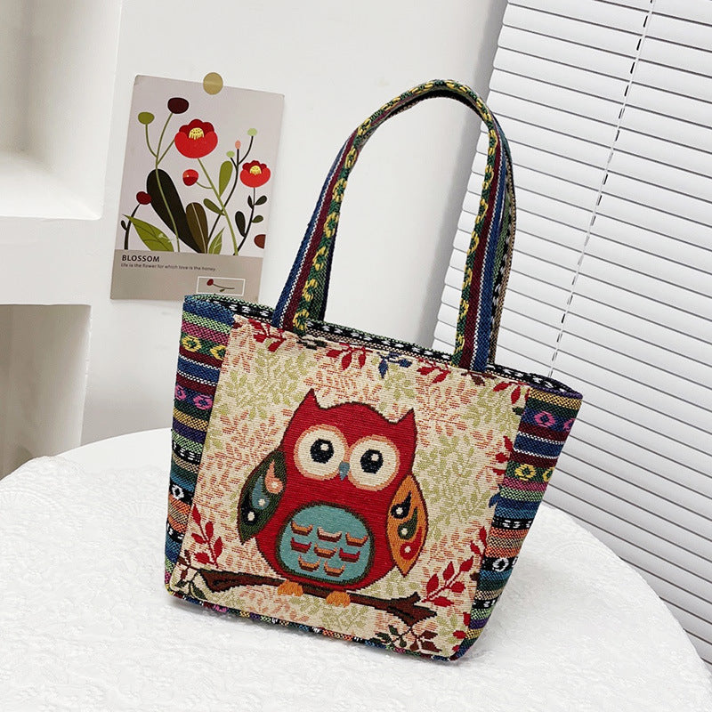 Women's Vintage Embroidery Large Capacity Cloth Ethnic Style Shoulder Bags