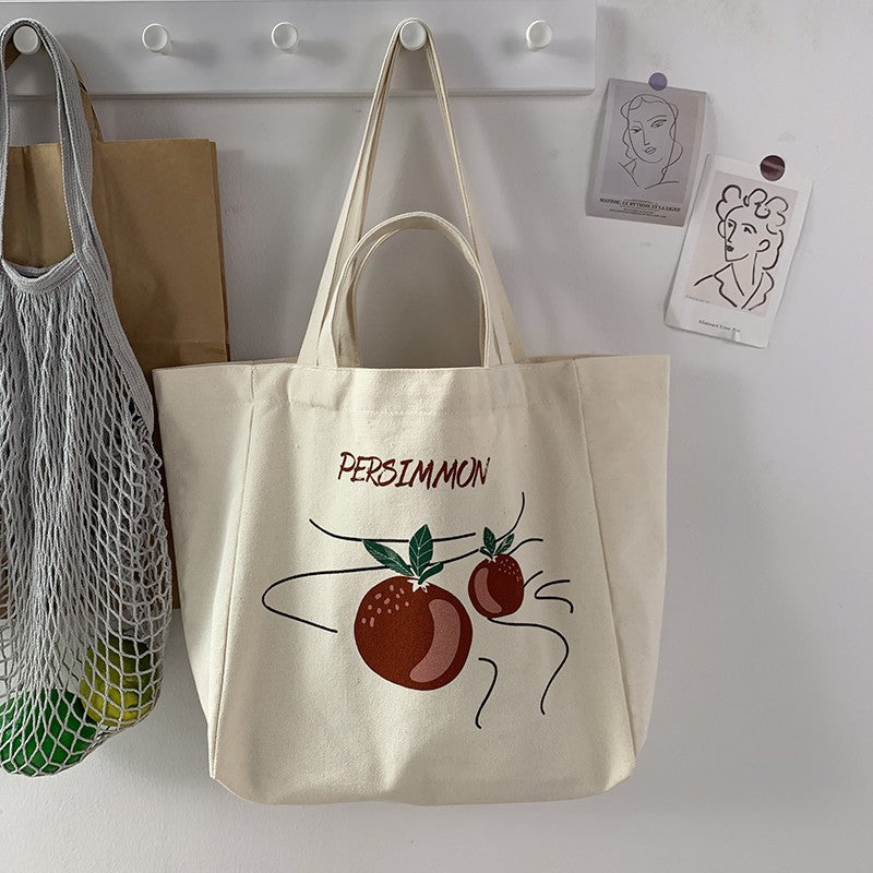Women's Canvas Idle Style Artistic Simple Large Capacity Letter Bags