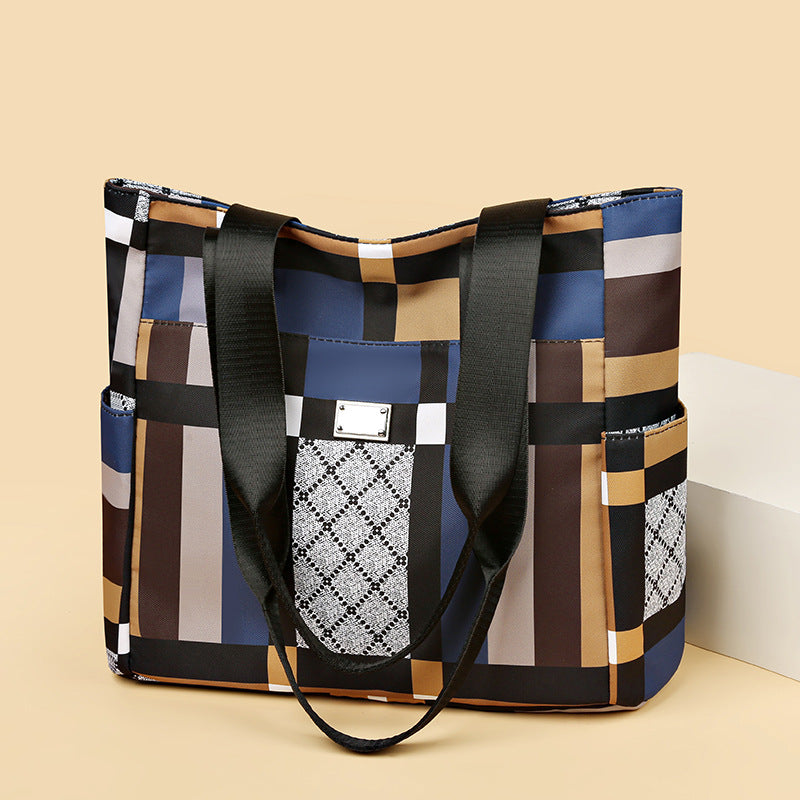 Women's Large Capacity Fashion Check Mom Shoulder Bags