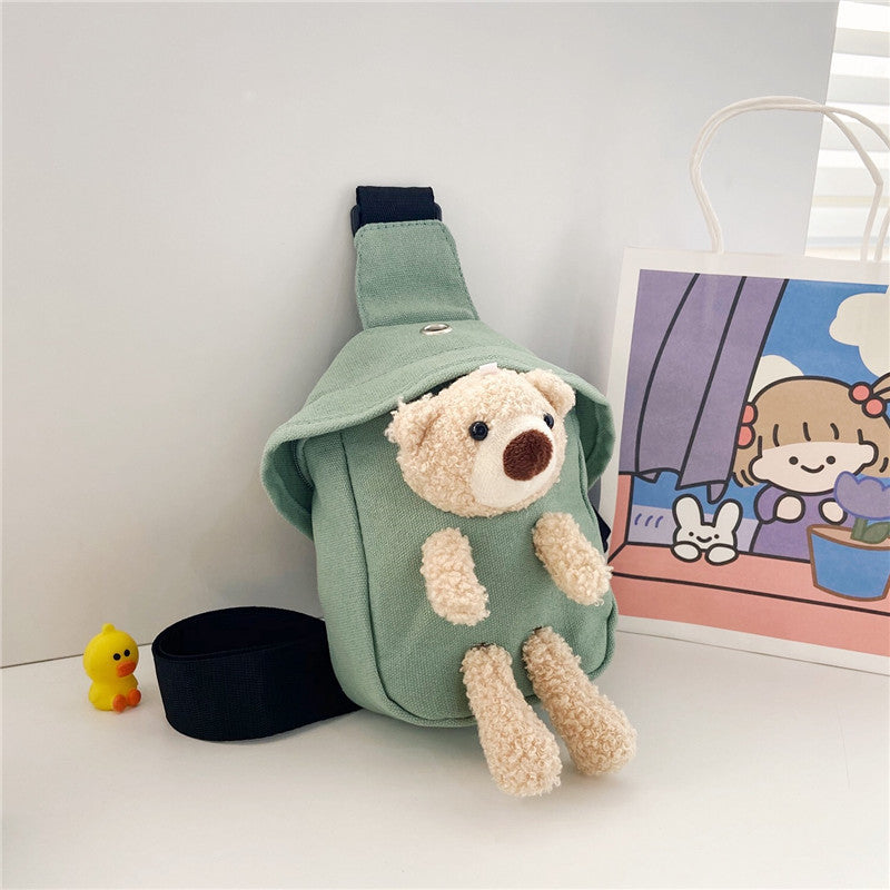 Children's Winter Cute Bear Korean Style Boys Mini Shoulder Bags