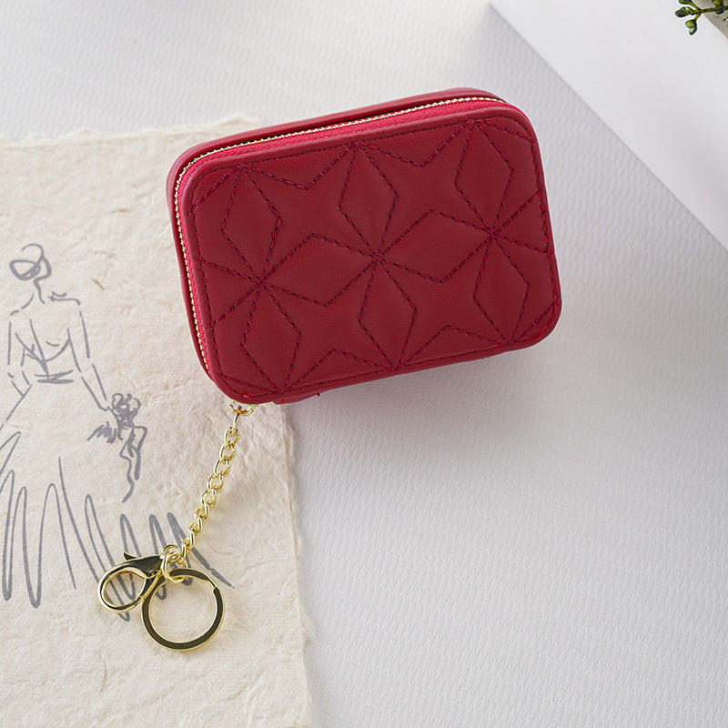Women's Compact Simple Solid Color With Mirror Makeup Bag