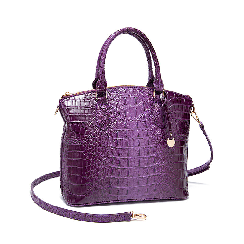 Women's Portable Retro Crocodile Pattern Brahmin Crossbody Bags