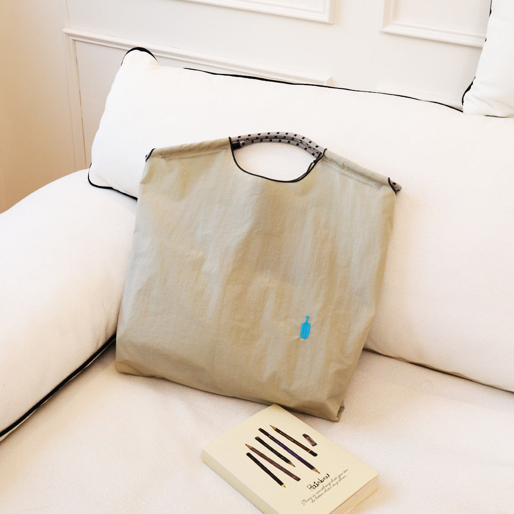 Women's Embroidered Tea Cup Environmental Protection Shopping Large Capacity Women's Shoulder Bag