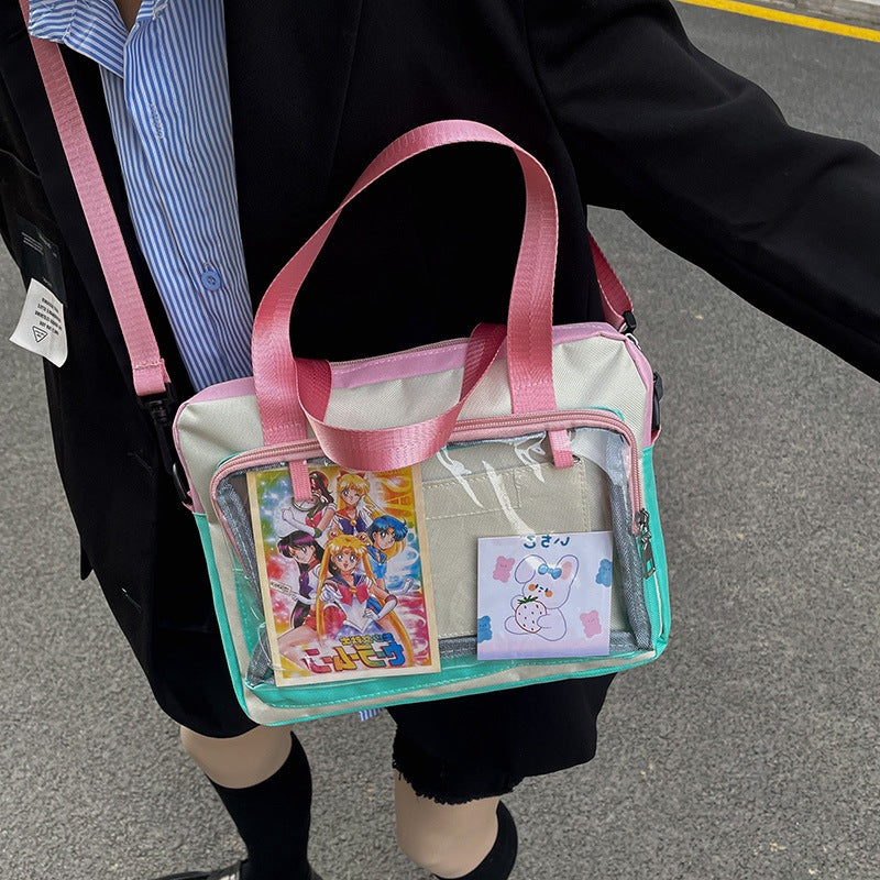 Women's Doll Style Color Matching Versatile Transparent Shoulder Bags