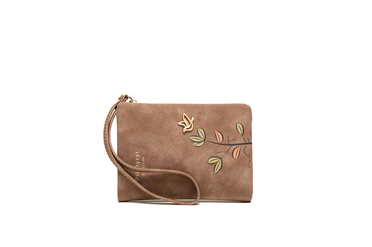 Casual Women's Short Frosted Vintage Print Ladies Wallets