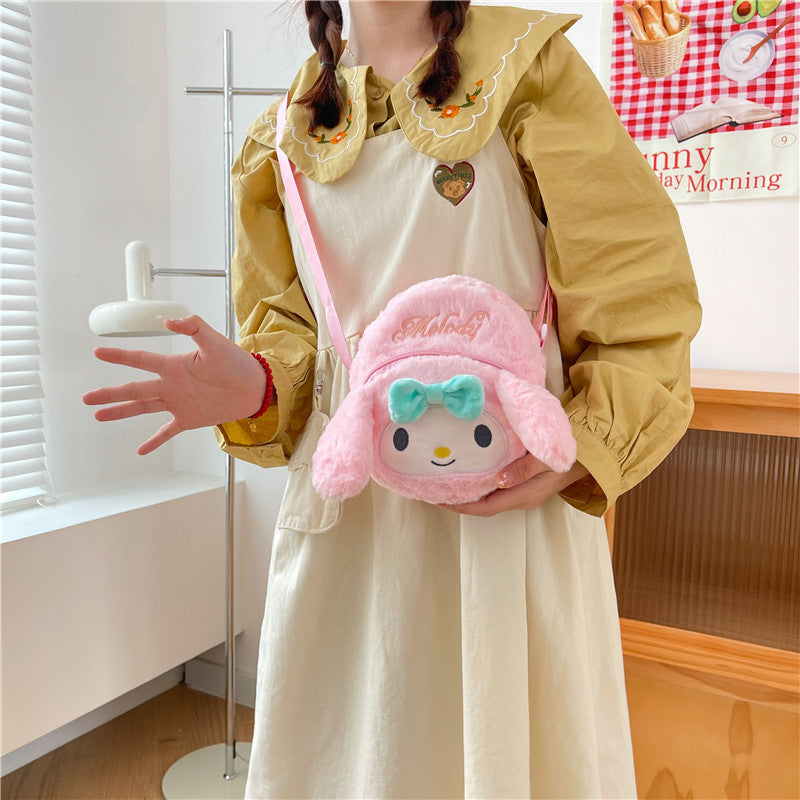 Cartoon Mini Soft Cute Heart Plush Crossbody Bags