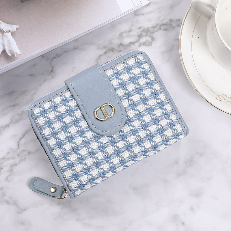 Women's Light Luxury Short Canvas Multiple Slots Ladies Wallets