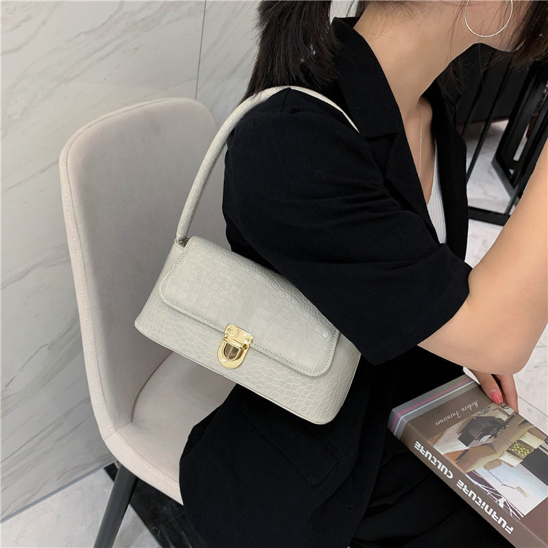 Women's Trendy Korean Style Stone Pattern Portable Shoulder Bags