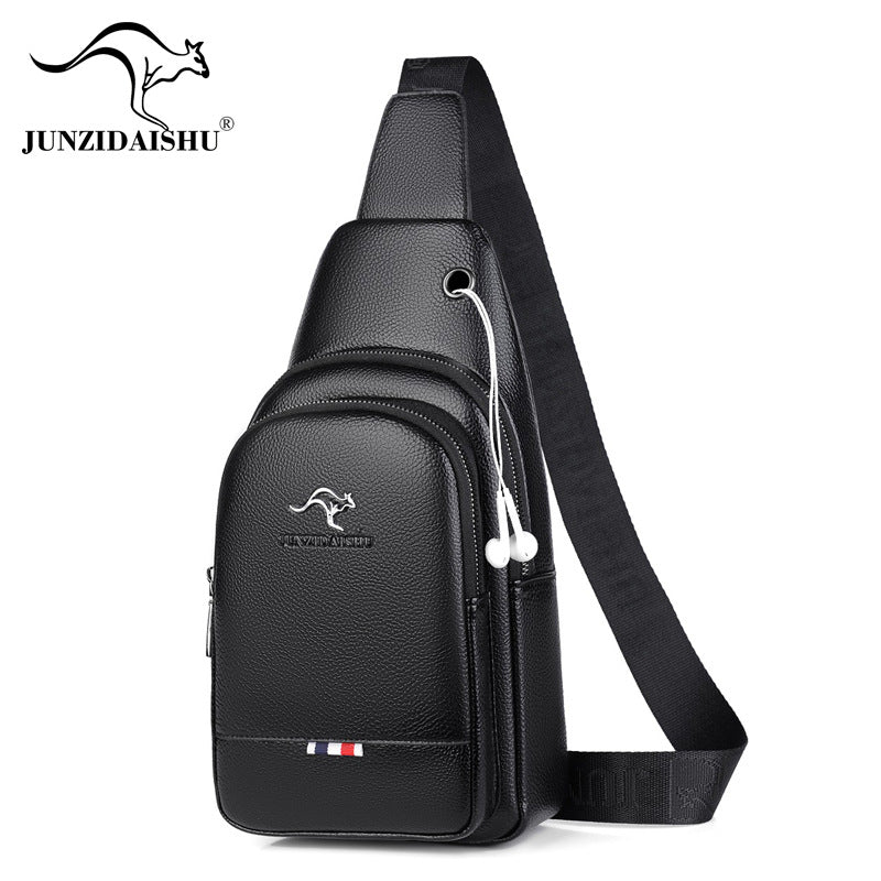Men's Green Leather Couple Fashion Clothing Men's Chest Bags