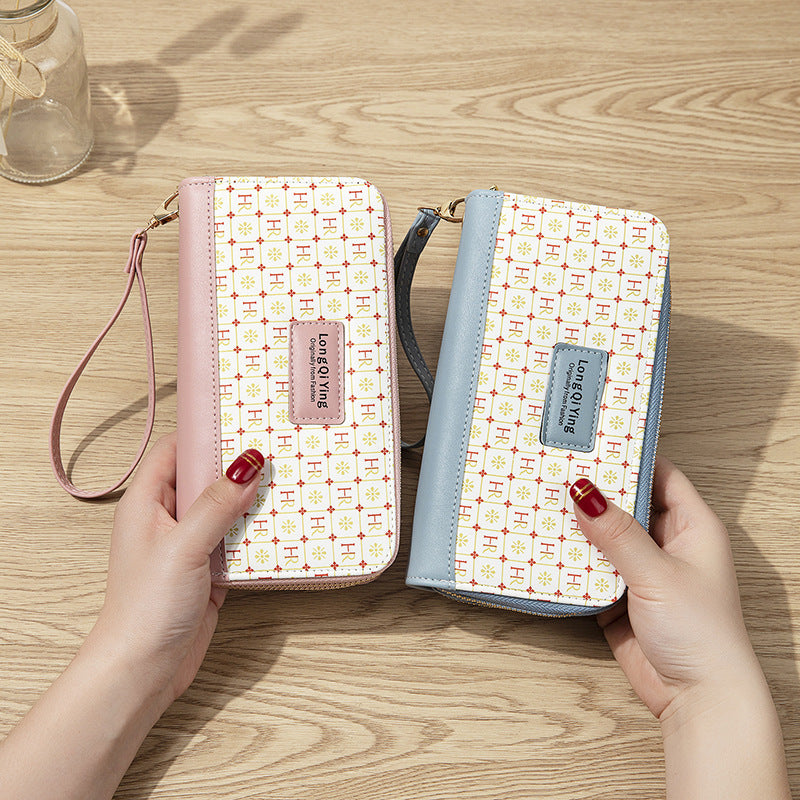 Women's Wild Double Zipper Korean Style Letters Large Capacity Mobile Ladies Wallets