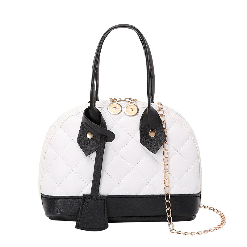 Women's Simple Fashion Rhombus Color Contrasting Shells Handbags