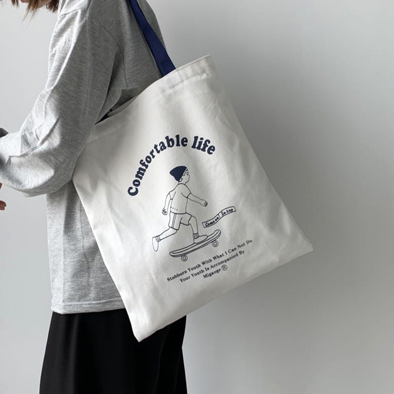 Canvas Female Thickening Class One Literary Handbags