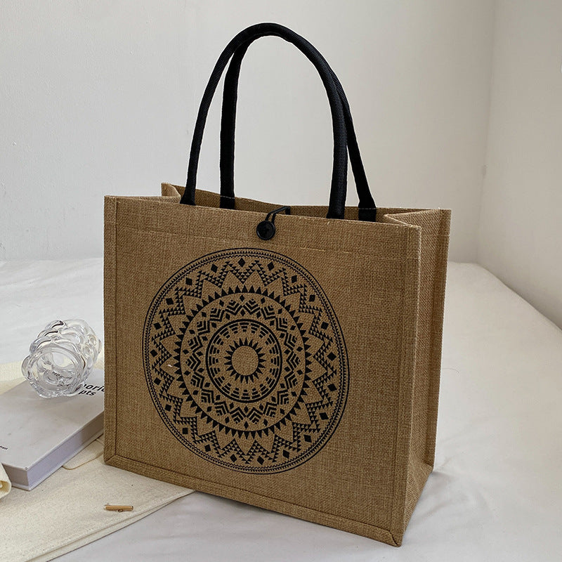 Women's Capacity Linen Fashion For Moms Class Shoulder Bags