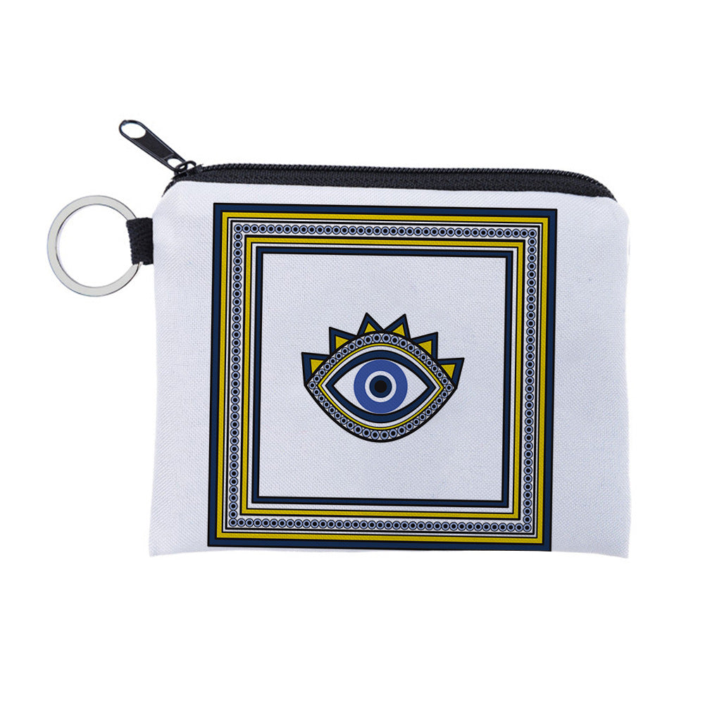 Women's Evil Eye Printing Pattern Zipper Purses