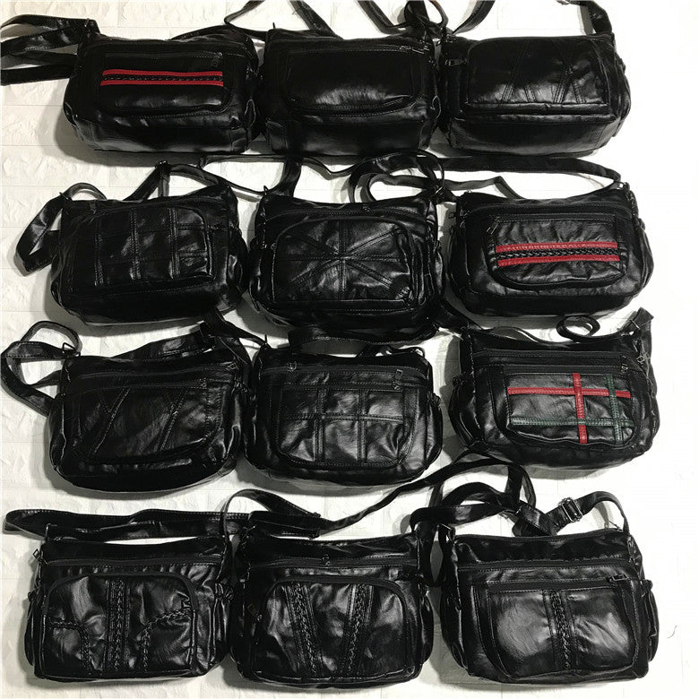 Women's Running Rivers Lakes Stall Washed Leather Crossbody Bags