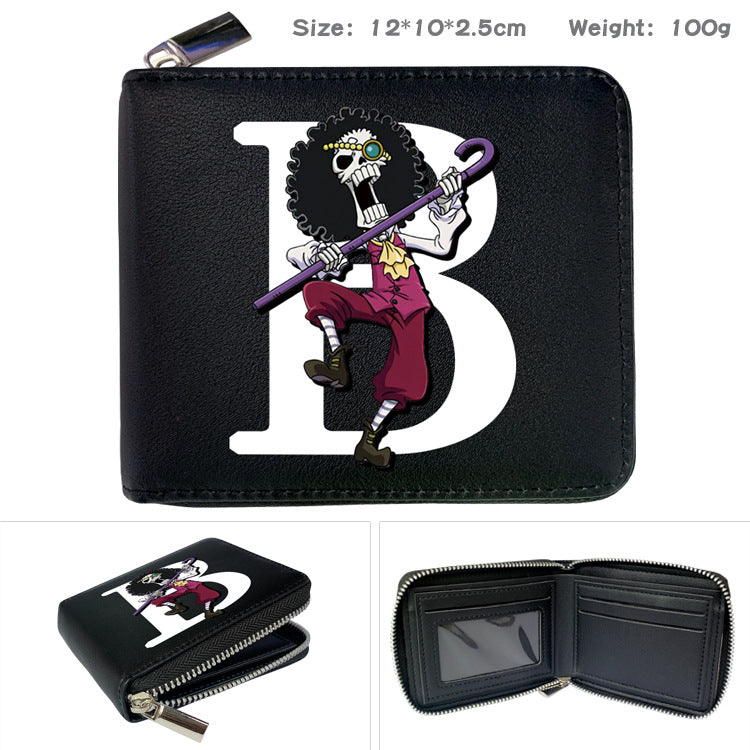 Peripheral Zipper One Piece Printed Fold Men's Wallets