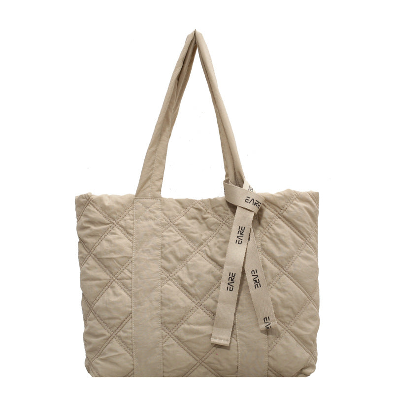 Women's Down Rhombus Large Capacity Class Tote Bags