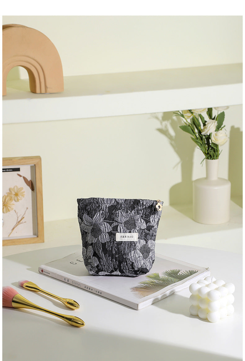 Embroidery Hand-held Portable Canvas Storage Skin Handbags