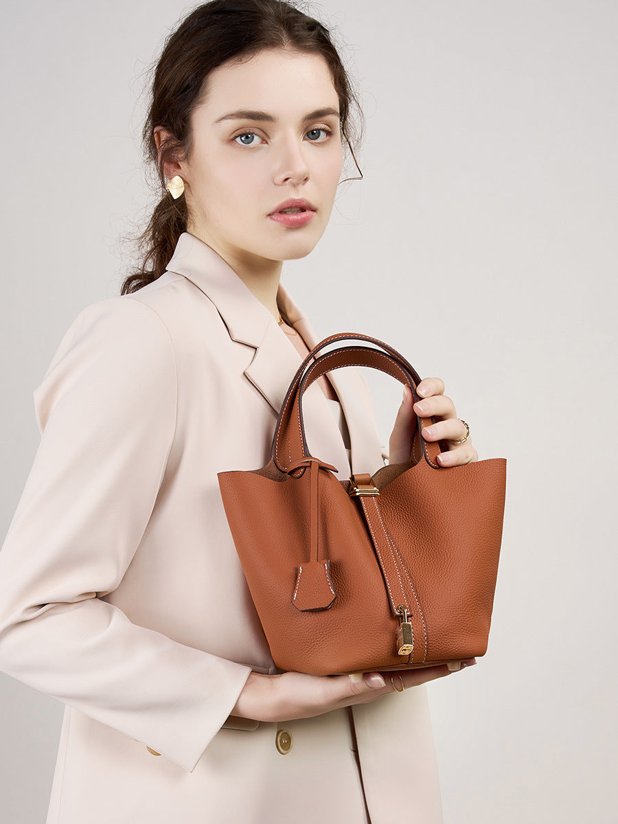 Women's Vegetable Basket Genuine Leather Mummy Bridal Wedding Handbags