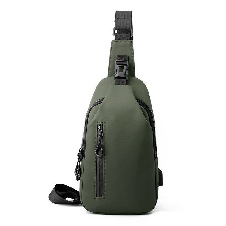 Men's Korean Fashion Waterproof Mobile Charging Large Men's Chest Bags