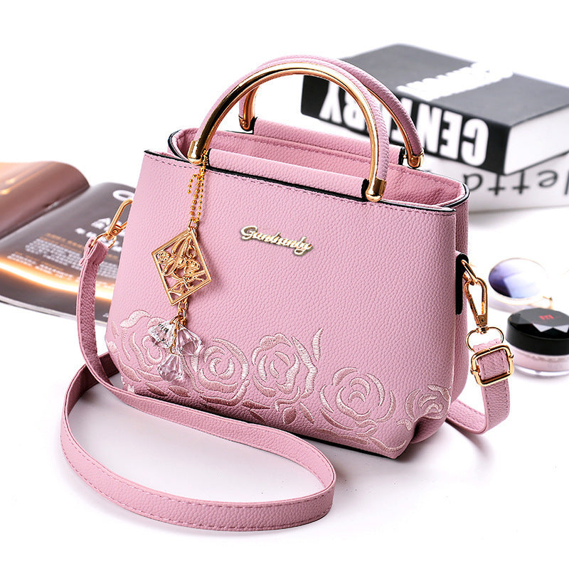 Women's Fashion Embroidery Portable Trendy Mom Shoulder Bags