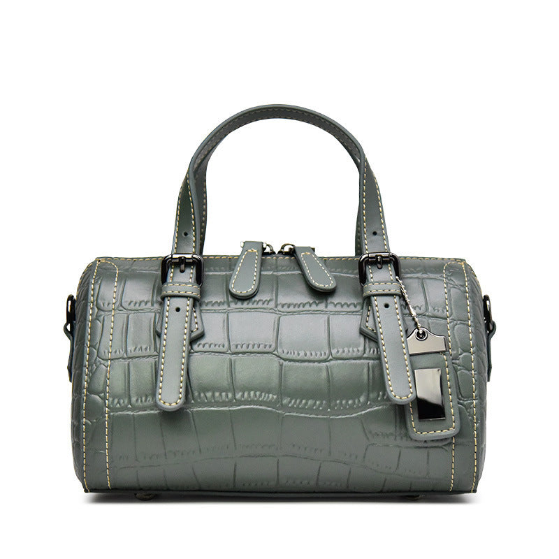 Women's Pattern Pouch Pillow Genuine Leather Portable Shoulder Bags