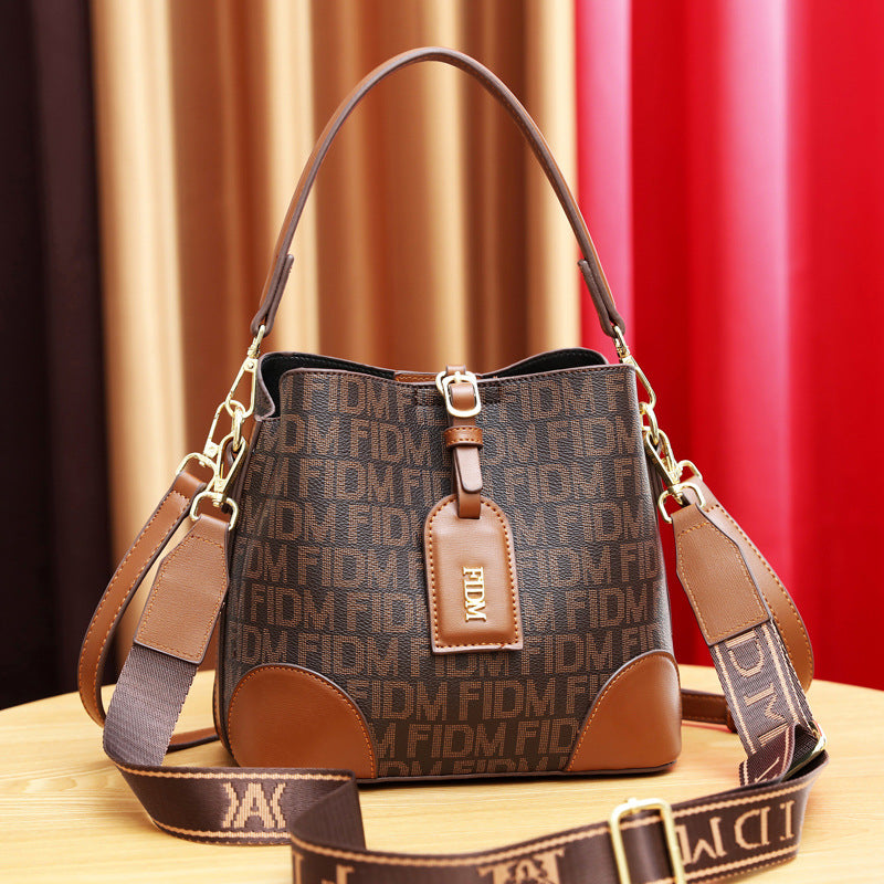 Women's Fashionable Korean Style Soft Leather Bucket Bags