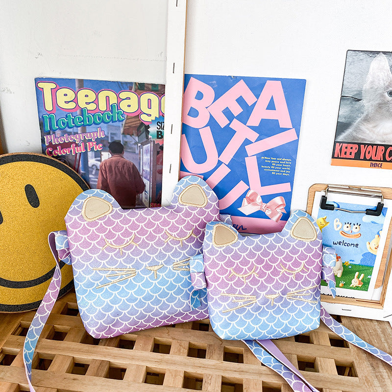 Colorful Gradient Color Scale Sequins Cute Crossbody Bags
