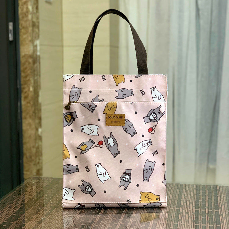 Korean Style Waterproof Lunch Box Commuter Make-up File Handbags