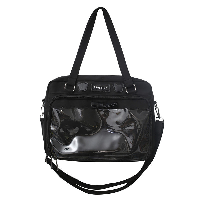 Portable Soft Uniform Cute Bow Transparent Crossbody Bags