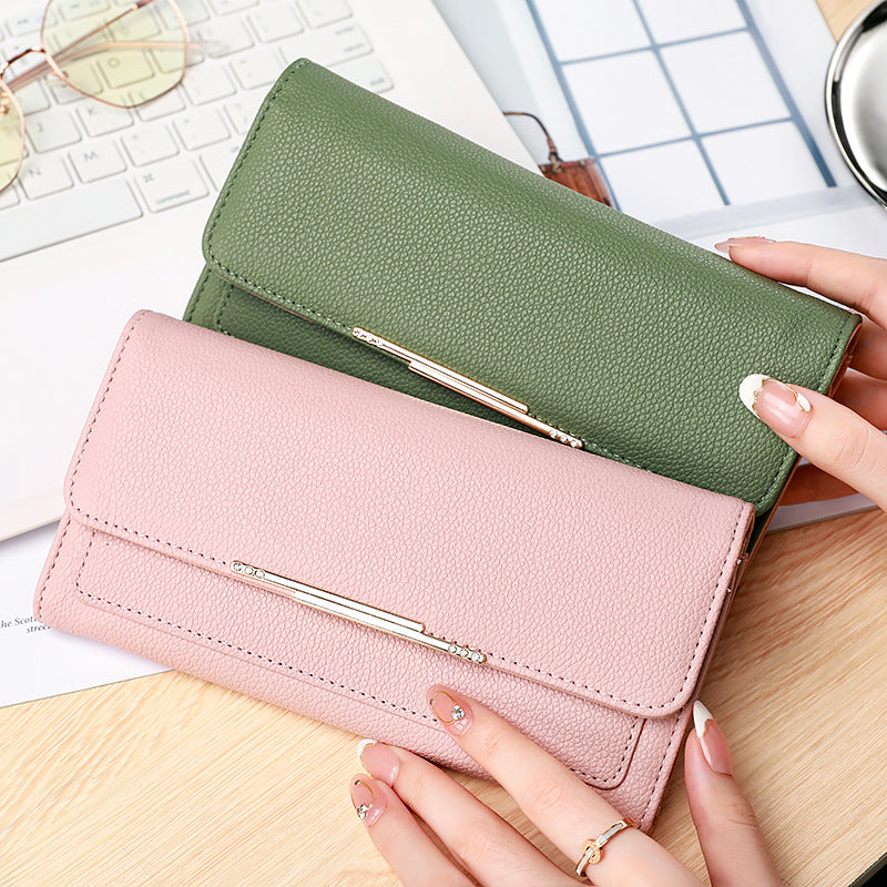Women's Lychee Pattern Korean Fashion Elegant Ladies Wallets