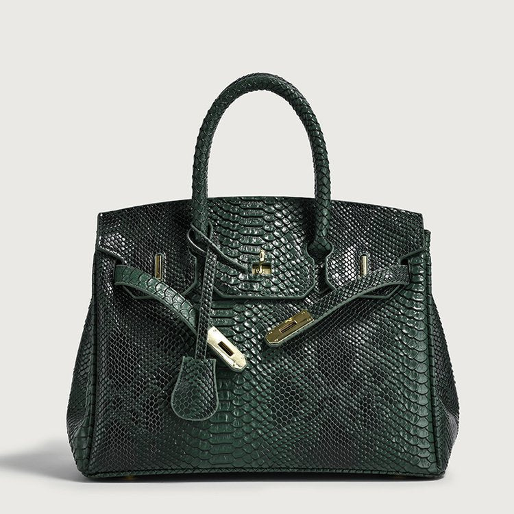Women's Snakeskin Pattern Trendy Large Capacity Versatile Shoulder Bags