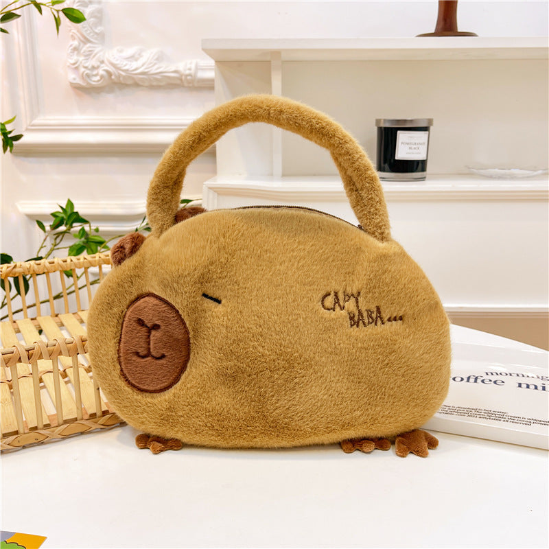 Women's Unique Plush Doll Heart Portable Crossbody Bags