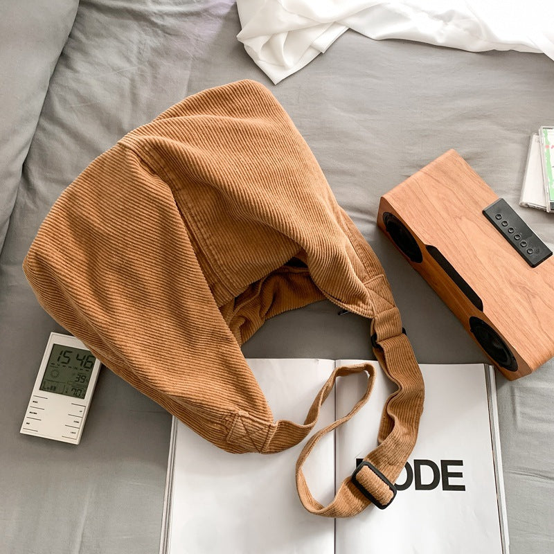 Style Large Capacity Corduroy Canvas Idle Female Crossbody Bags
