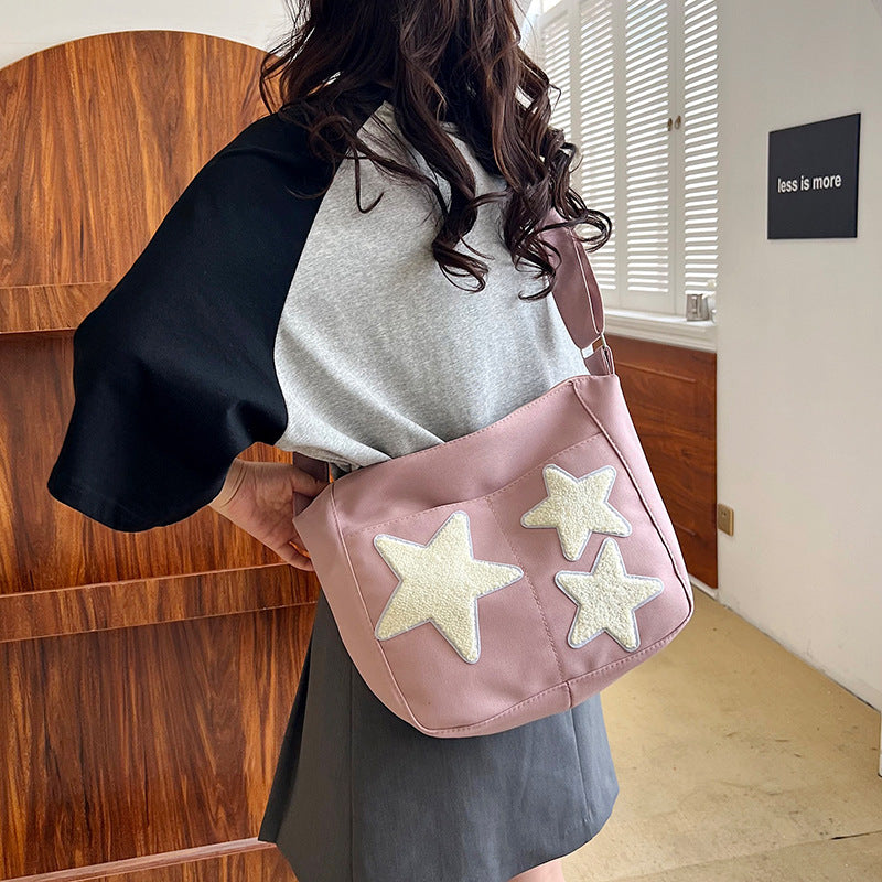 Capacity Canvas Korean Style Fashion Pentagram Crossbody Bags