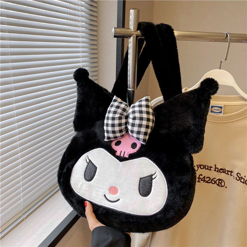 Women's Cute Cartoon Doll Large Capacity Plush Handbags