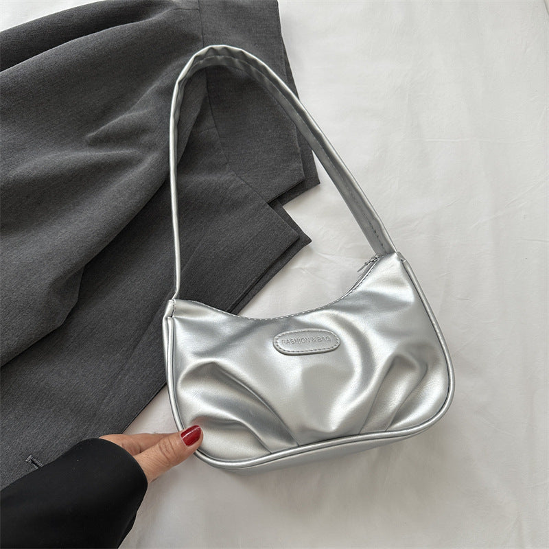 Women's Underarm Summer Baguette Trendy Fashion Moon Shoulder Bags