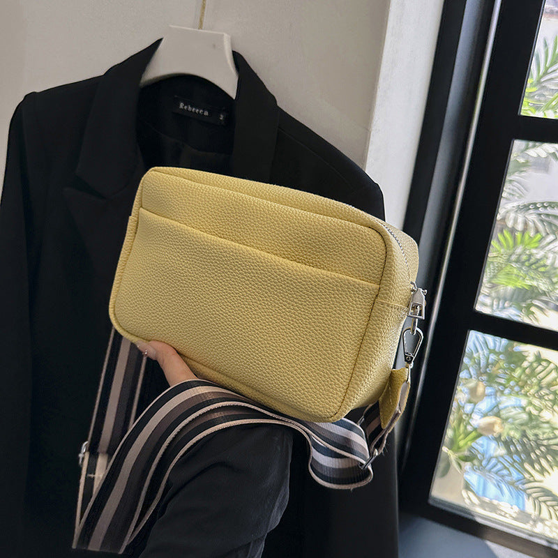 Women's Fashion Solid Color Wide Strap Crossbody Bags