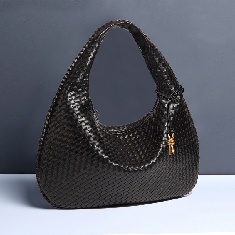 Women's Crescent Hand-woven Portable Dumpling Fashion Underarm Shoulder Bags