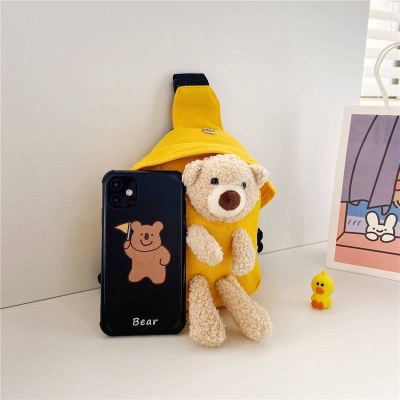 Children's Winter Cute Bear Korean Style Boys Mini Shoulder Bags